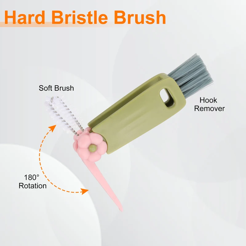 3pcs Cup Lid Cleaning Brush, Flower Water Bottle Cleaner Brush Green