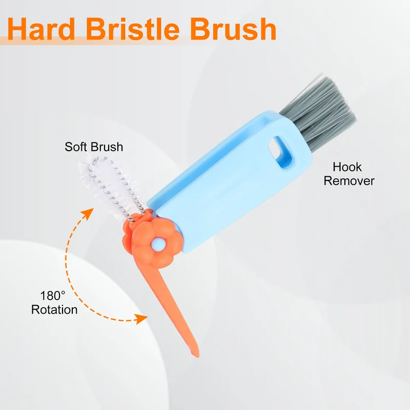 3pcs Cup Lid Cleaning Brush, Flower Water Bottle Cleaner Brush Blue