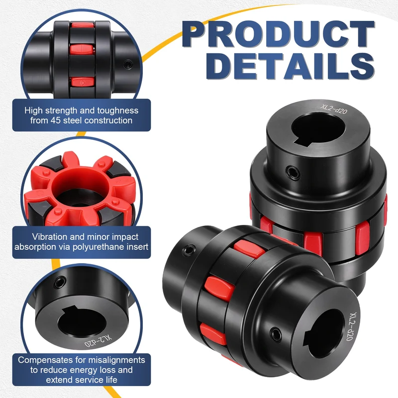 XL2 Type Flexible Elastic Shaft Coupling Bore 20-20mm D54 45 Steel Coupler