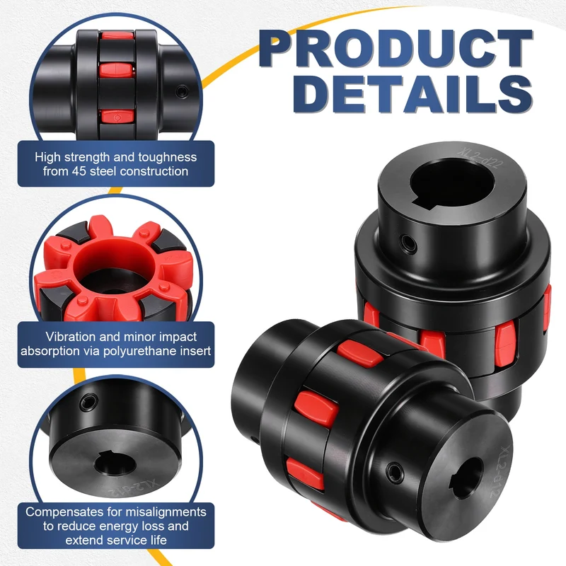 XL2 Type Flexible Elastic Shaft Coupling Bore 12-22mm D54 45 Steel Coupler