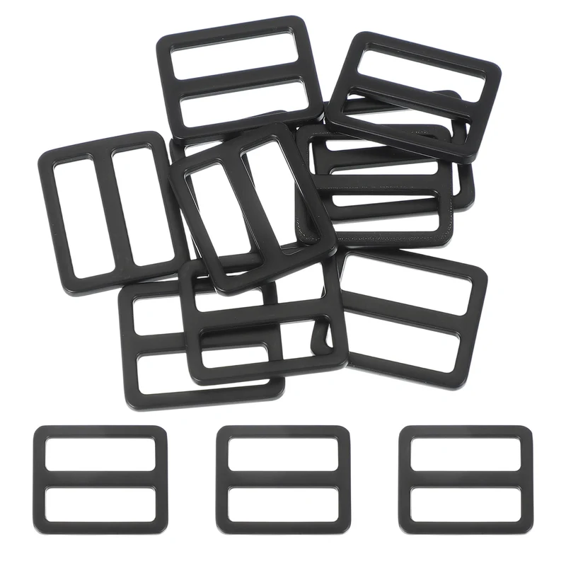10 Pcs Metal Tri-glide Slide Buckle, 25mm Slider Strap Fastener, Black