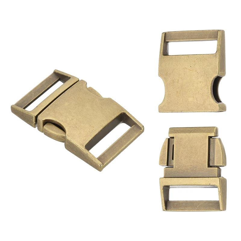 2Pcs 1" Quick Side Release Buckle Metal Buckles Replacement Clips Bronze