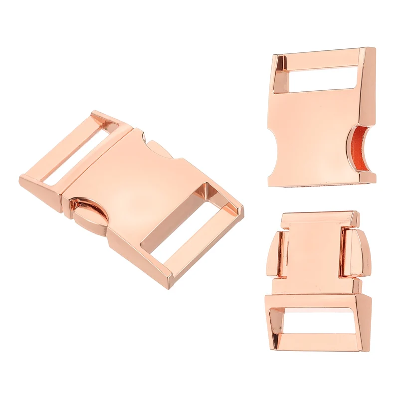 2Pcs 1" Quick Side Release Buckle Metal Buckles Replacement Clips Rose Golden