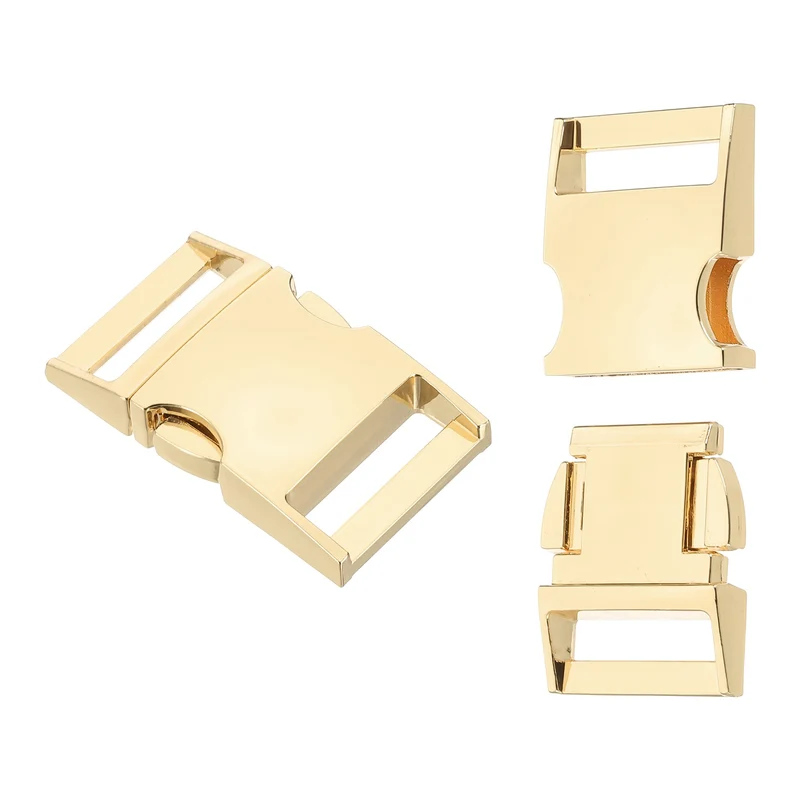 2Pcs 1" Quick Side Release Buckle Metal Buckles Replacement Clips Golden