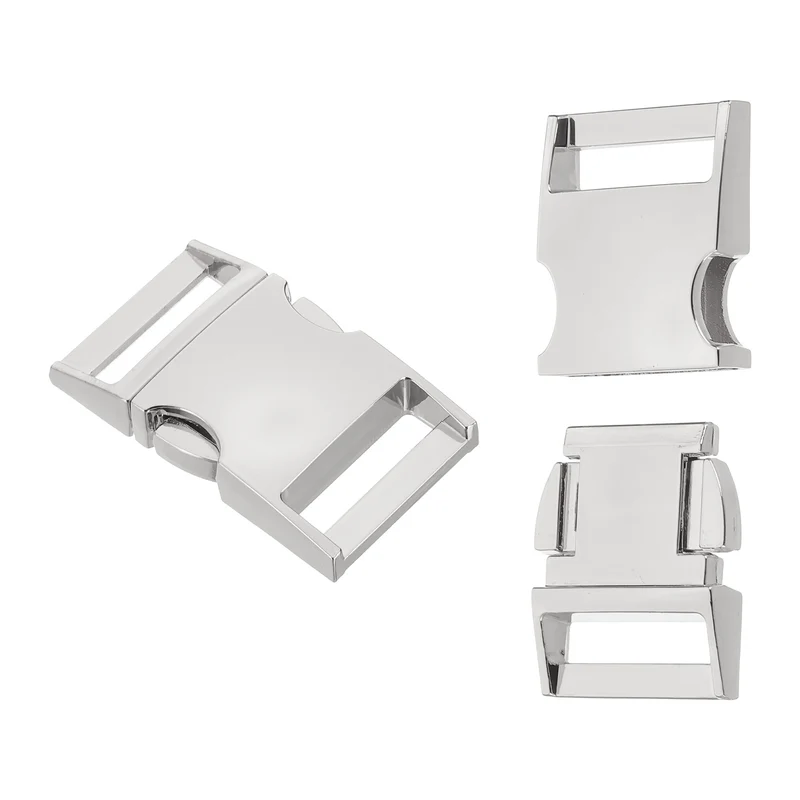 2Pcs 1" Quick Side Release Buckle Metal Buckles Replacement Clips Silver