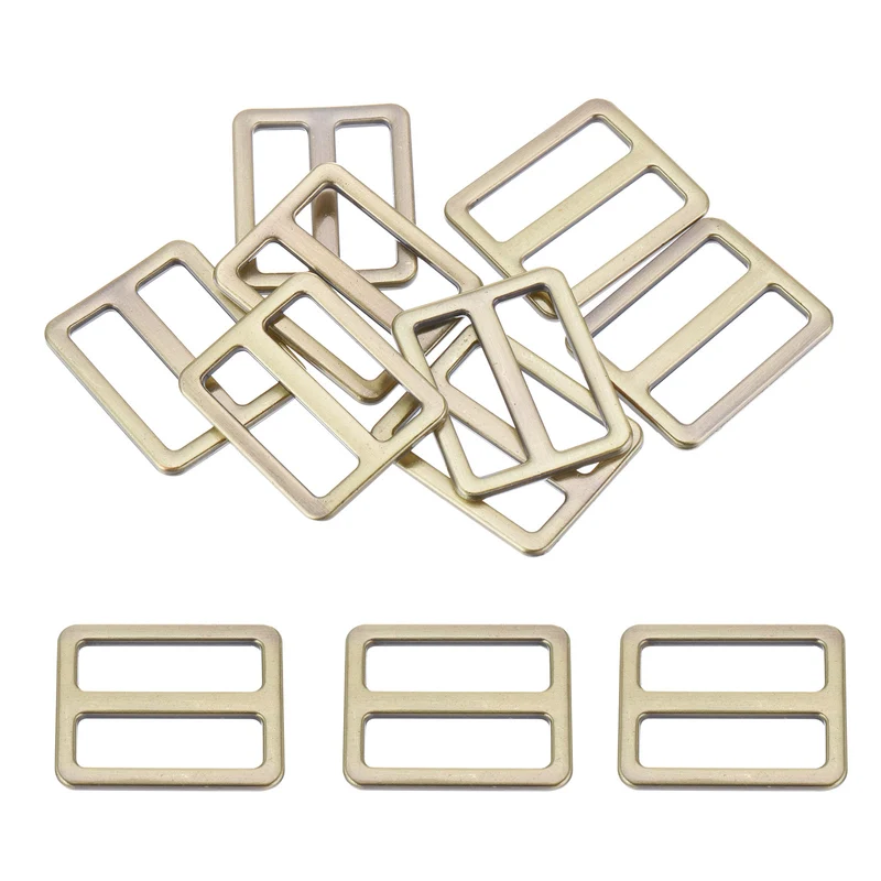 Metal Tri-glide Slide Buckle 32mm, 8Pcs Adjuster Slider Strap Fastener, Copper