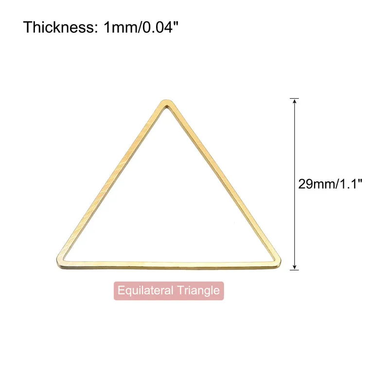 Triangle Earring Beading Hoop Hollow Frame Charm 29mm/ 1.1" Brass Tone, 100pcs