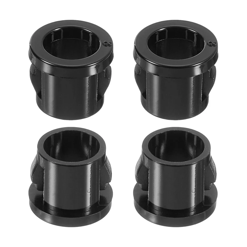 48 Pcs 5/16" Mounting Dia Black Round Nylon Snap in Cable Grommet Protector