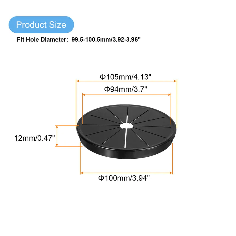 Snap Bushing Grommet, 3.94"(100mm) Mount Dia, 1Pcs Nylon Bushing Grommet, Black