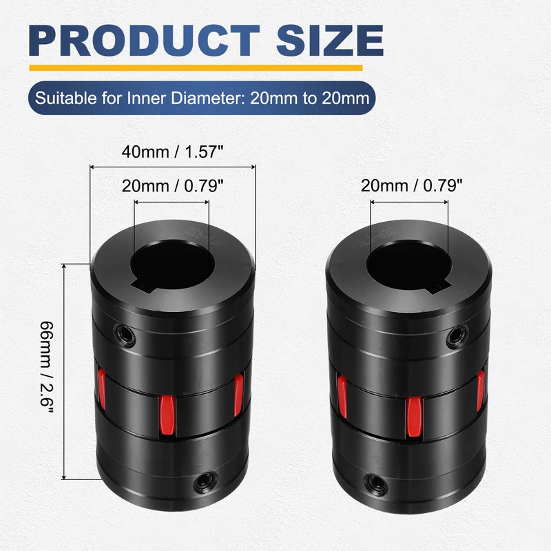 XL1 Type Flexible Elastic Shaft Coupling Bore 20-20mm D40 45 Steel Coupler