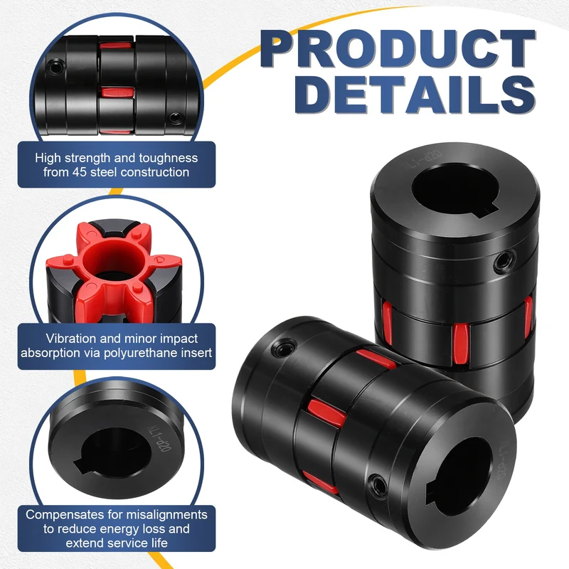 XL1 Type Flexible Elastic Shaft Coupling Bore 20-20mm D40 45 Steel Coupler