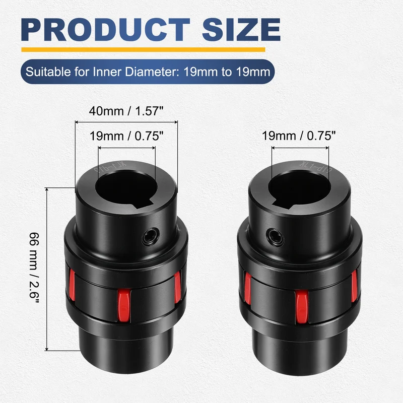 XL1 Type Flexible Elastic Shaft Coupling Bore 19-19mm D40 45 Steel Coupler