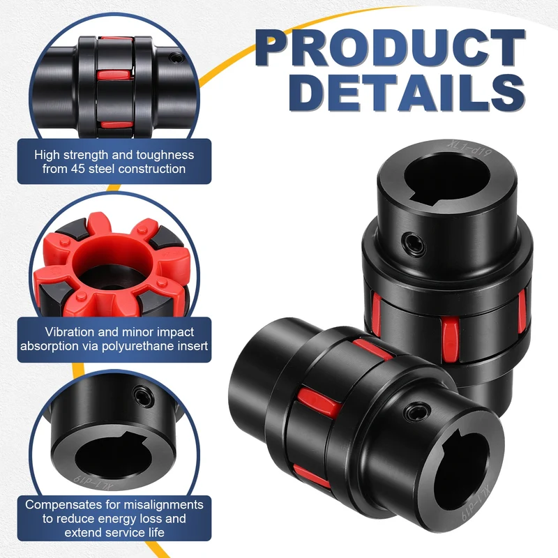 XL1 Type Flexible Elastic Shaft Coupling Bore 19-19mm D40 45 Steel Coupler