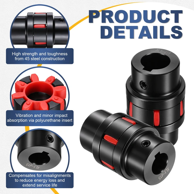 XL1 Type Flexible Elastic Shaft Coupling Bore 15-19mm D40 45 Steel Coupler