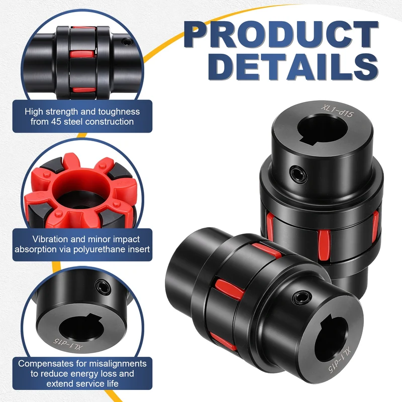 XL1 Type Flexible Elastic Shaft Coupling Bore 15-15mm D40 45 Steel Coupler