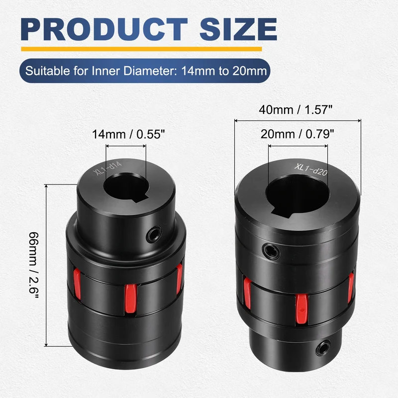 XL1 Type Flexible Elastic Shaft Coupling Bore 14-20mm D40 45 Steel Coupler