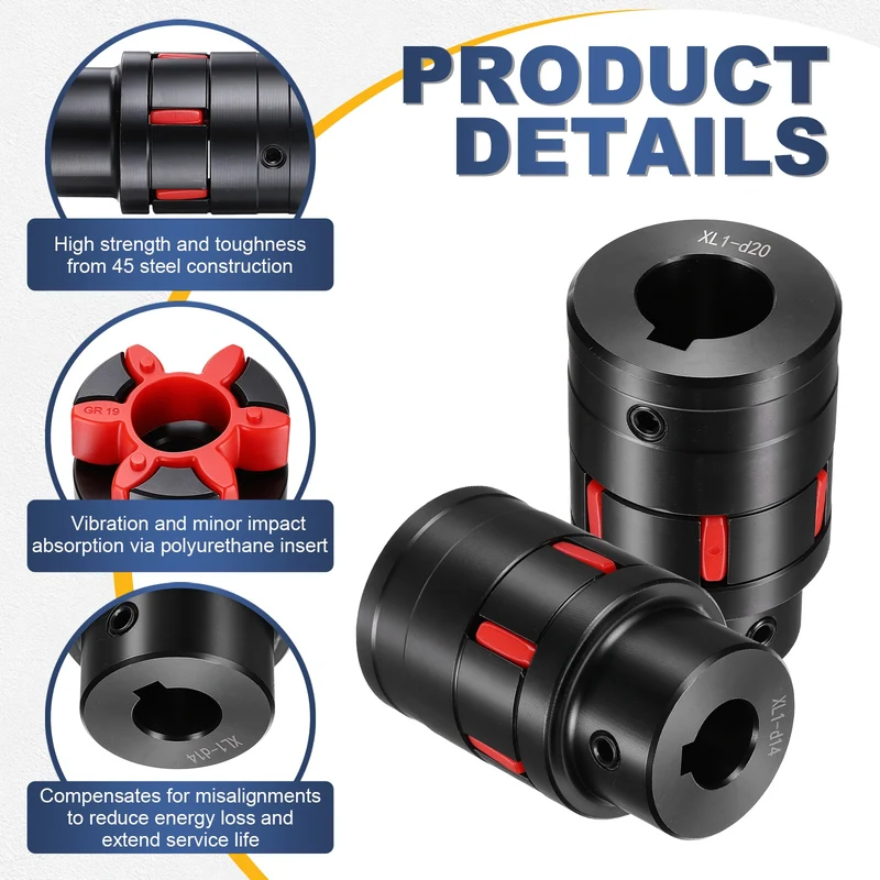 XL1 Type Flexible Elastic Shaft Coupling Bore 14-20mm D40 45 Steel Coupler