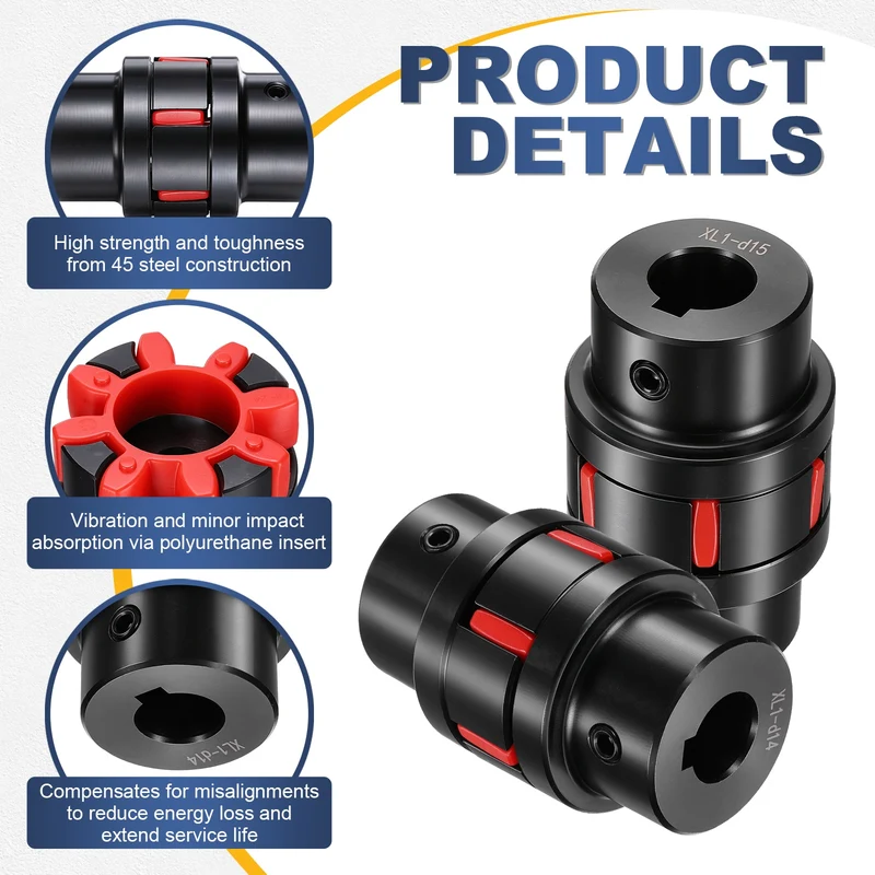 XL1 Type Flexible Elastic Shaft Coupling Bore 14-15mm D40 45 Steel Coupler