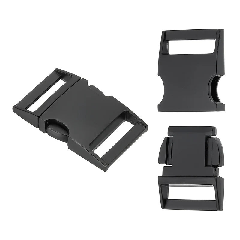 2Pcs 1" Quick Side Release Buckle Metal Buckles Replacement Clips Black