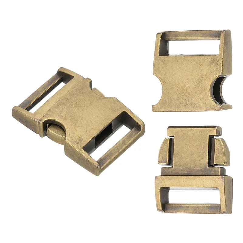 2Pcs 3/4" Quick Side Release Buckle Metal Buckles Replacement Clips Bronze