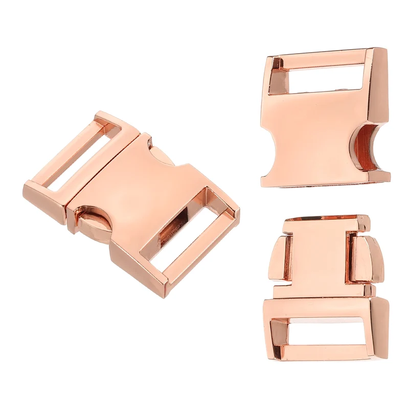2Pcs 3/4" Quick Side Release Buckle Metal Buckles Replacement Clips Rose Golden