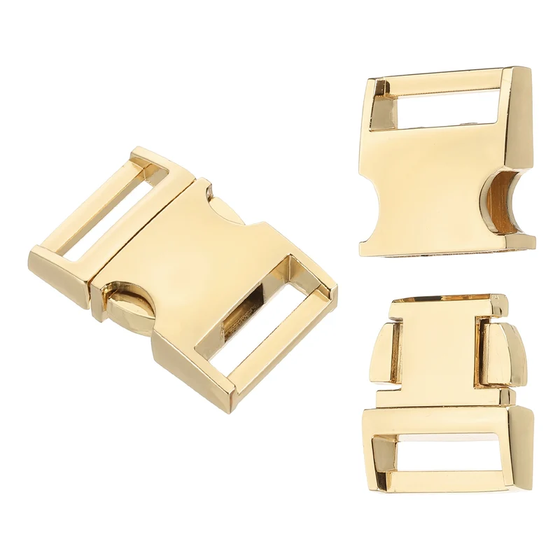 2Pcs 3/4" Quick Side Release Buckle Metal Buckles Replacement Clips Golden