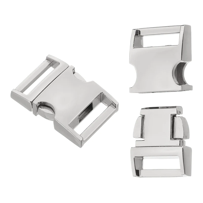 2Pcs 3/4" Quick Side Release Buckle Metal Buckles Replacement Clips Silver