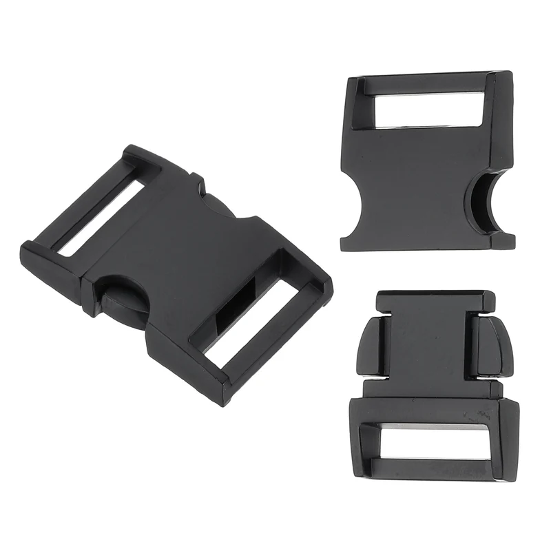 2Pcs 3/4" Quick Side Release Buckle Metal Buckles Replacement Clips Black