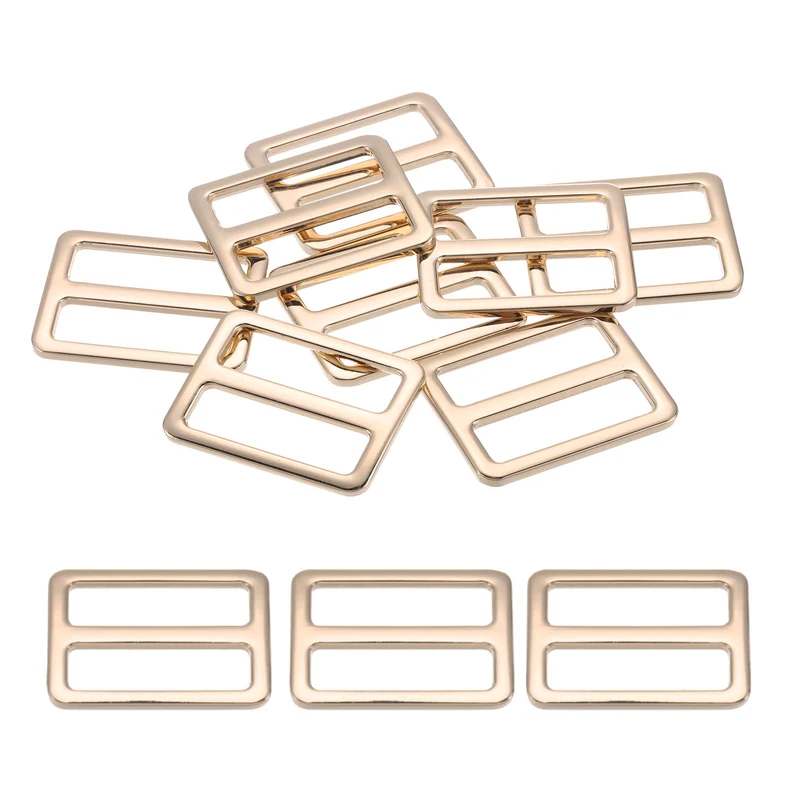 Metal Tri-glide Slide Buckle 32mm,8Pcs Adjuster Slider Strap Fastener,Light Gold