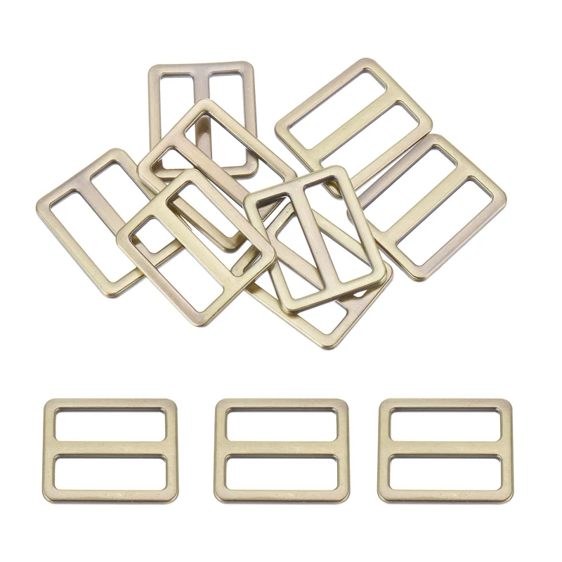 Metal Tri-glide Slide Buckle 25mm, 8Pcs Adjuster Slider Strap Fastener Copper
