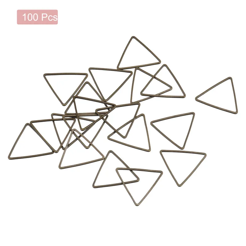 Triangle Earring Beading Hoop Hollow Frame Charm 20mm/ 0.78" Bronze, 100pcs