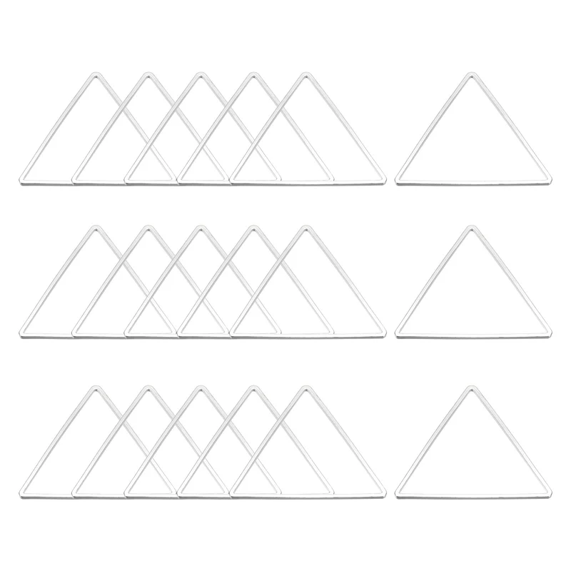 Triangle Earring Beading Hoop Hollow Frame Charm 29mm/ 1.1" Silver Tone, 100pcs
