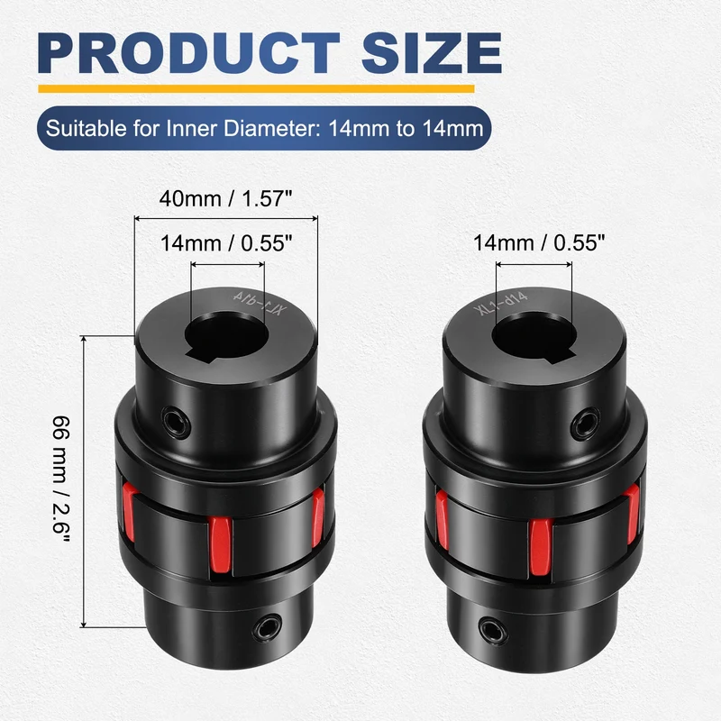 XL1 Type Flexible Elastic Shaft Coupling Bore 14-14mm D40 45 Steel Coupler