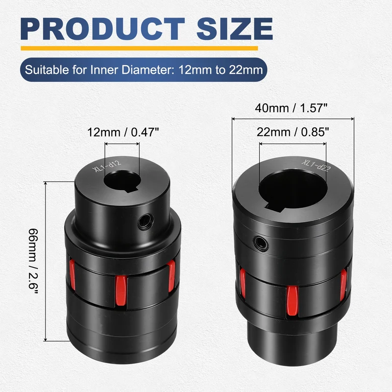 XL1 Type Flexible Elastic Shaft Coupling Bore 12-22mm D40 45 Steel Coupler