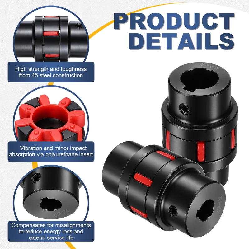 XL1 Type Flexible Elastic Shaft Coupling Bore 12-19mm D40 45 Steel Coupler