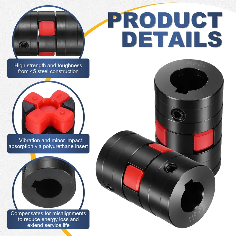 XL0 Type Flexible Elastic Shaft Coupling Bore 14-16mm D30 45 Steel Coupler