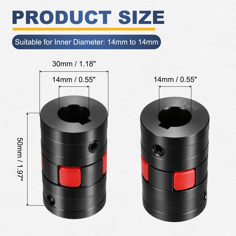 XL0 Type Flexible Elastic Shaft Coupling Bore 14-14mm D30 45 Steel Coupler