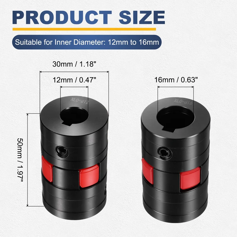XL0 Type Flexible Elastic Shaft Coupling Bore 12-16mm D30 45 Steel Coupler