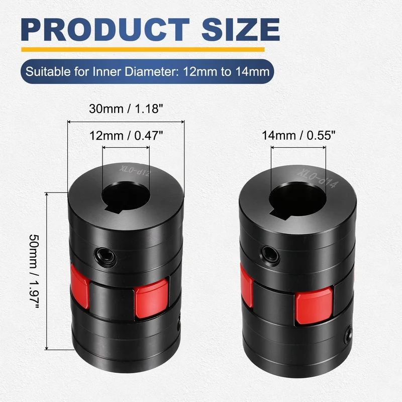 XL0 Type Flexible Elastic Shaft Coupling Bore 12-14mm D30 45 Steel Coupler
