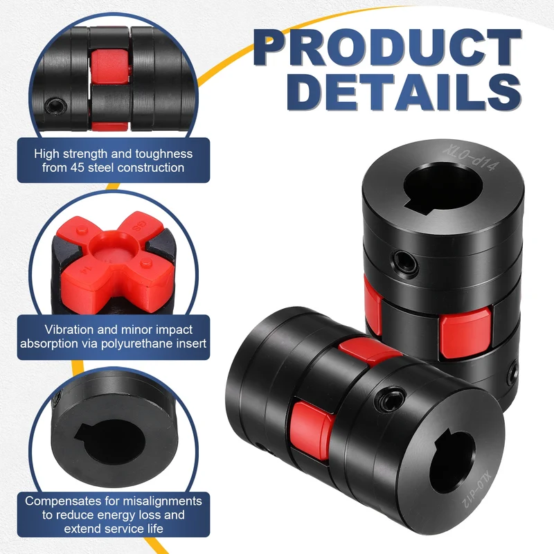 XL0 Type Flexible Elastic Shaft Coupling Bore 12-14mm D30 45 Steel Coupler