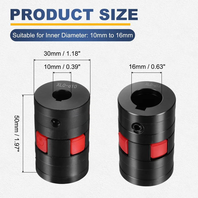 XL0 Type Flexible Elastic Shaft Coupling Bore 10-16mm D30 45 Steel Coupler