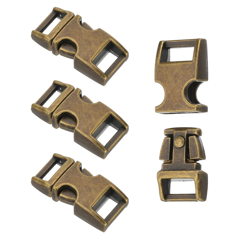 4Pcs 10mm Quick Side Release Buckle Metal Buckles Replacement Clips Bronze