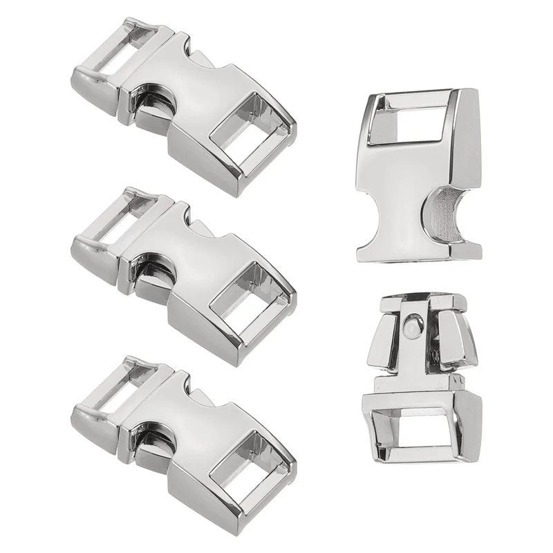 4Pcs 10mm Quick Side Release Buckle Metal Buckles Replacement Clips Silver