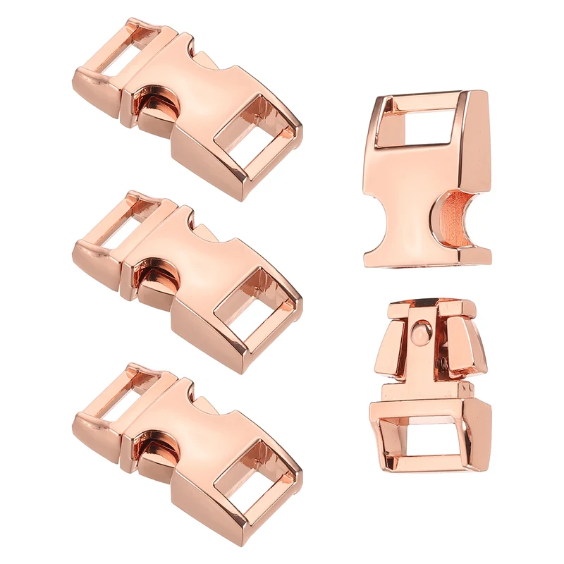 4Pcs 10mm Quick Side Release Buckle Metal Buckles Replacement Clips Rose Gold