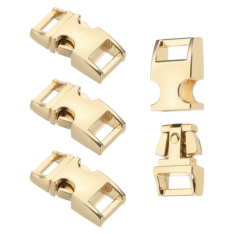 4Pcs 10mm Quick Side Release Buckle Metal Buckles Replacement Clips Gold