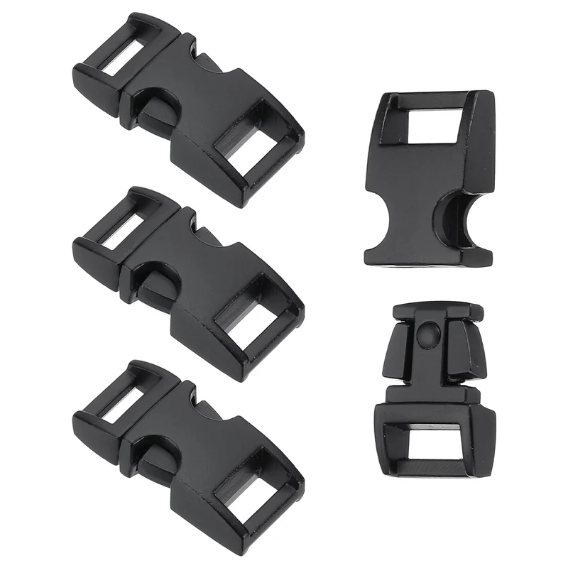 4Pcs 10mm Quick Side Release Buckle Metal Buckles Replacement Clips Black
