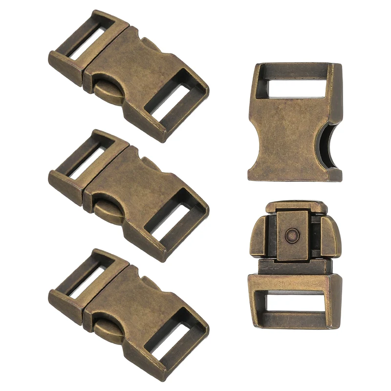 4Pcs 15mm Quick Side Release Buckle Metal Buckles Replacement Clips Bronze