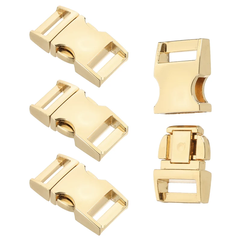 4Pcs 15mm Quick Side Release Buckle Metal Buckles Replacement Clips Gold