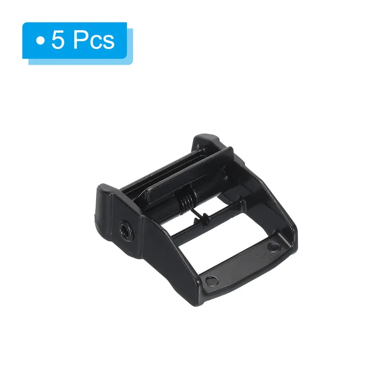 Cam Buckle, 5 Pack Metal Press Lock Fasteners 2.32" for 1.5" 38mm Tie Down Webbing Strap, Black