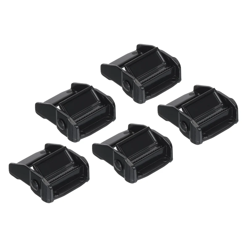 Cam Buckle Metal Press Lock Fastener 1.94" for 1-1/4" Tie Down Strap, Black 5pcs